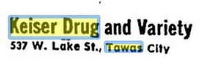 Rivola Theater (State Theater) - 1975 Ad For Keiser Drug With Address